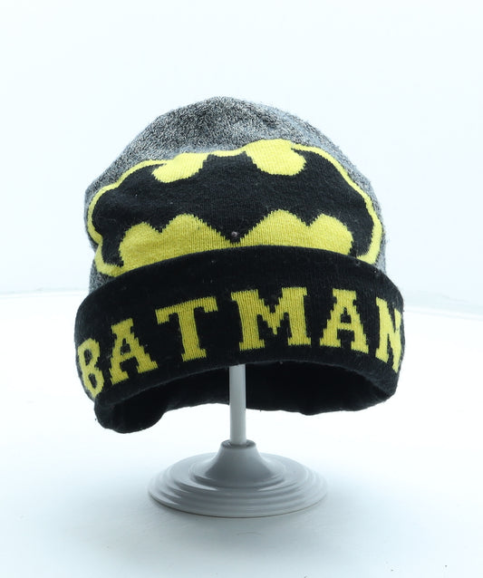 Batman Boys Grey Acrylic Beanie One Size