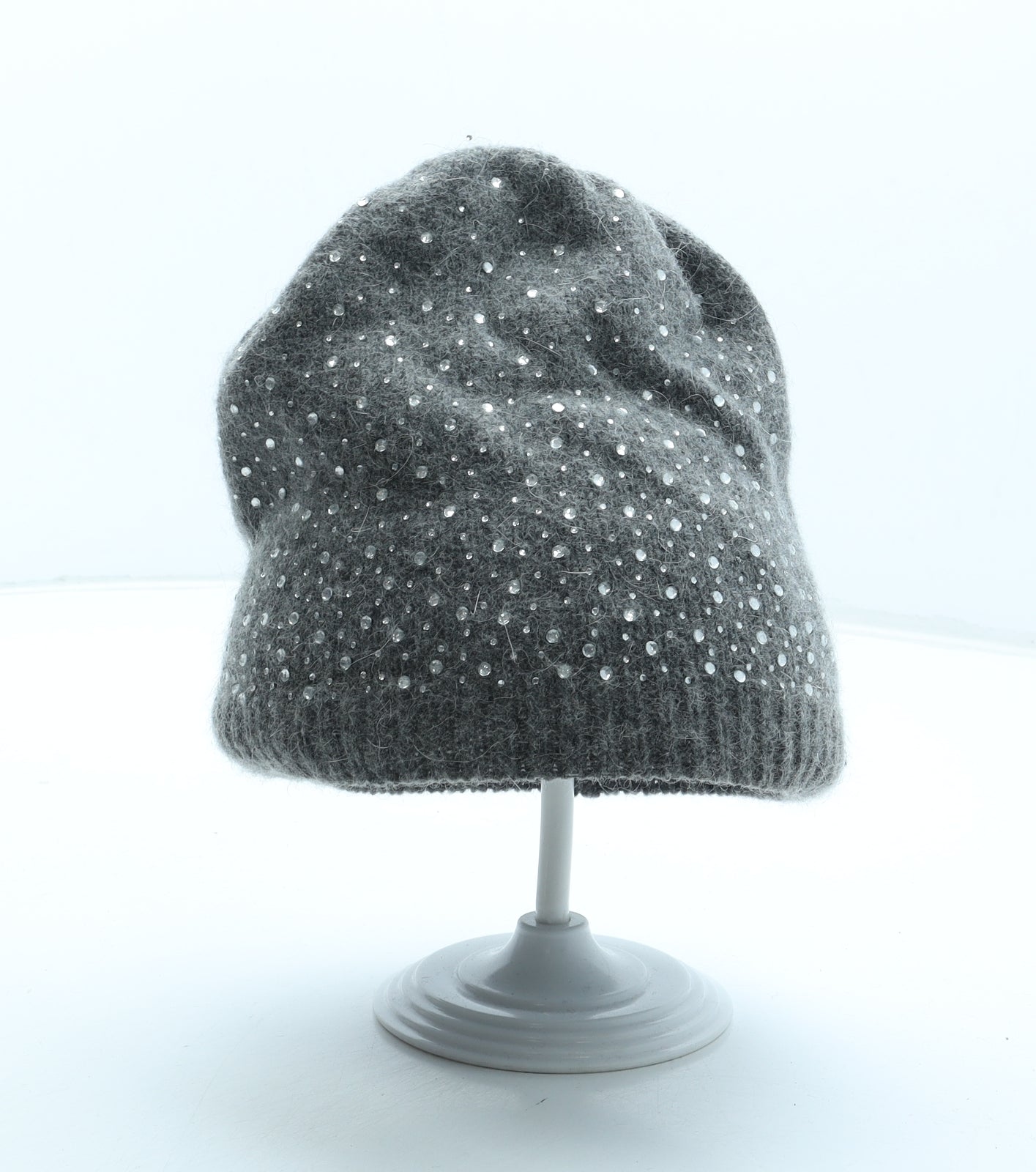 Oasis Womens Grey Wool Beanie One Size