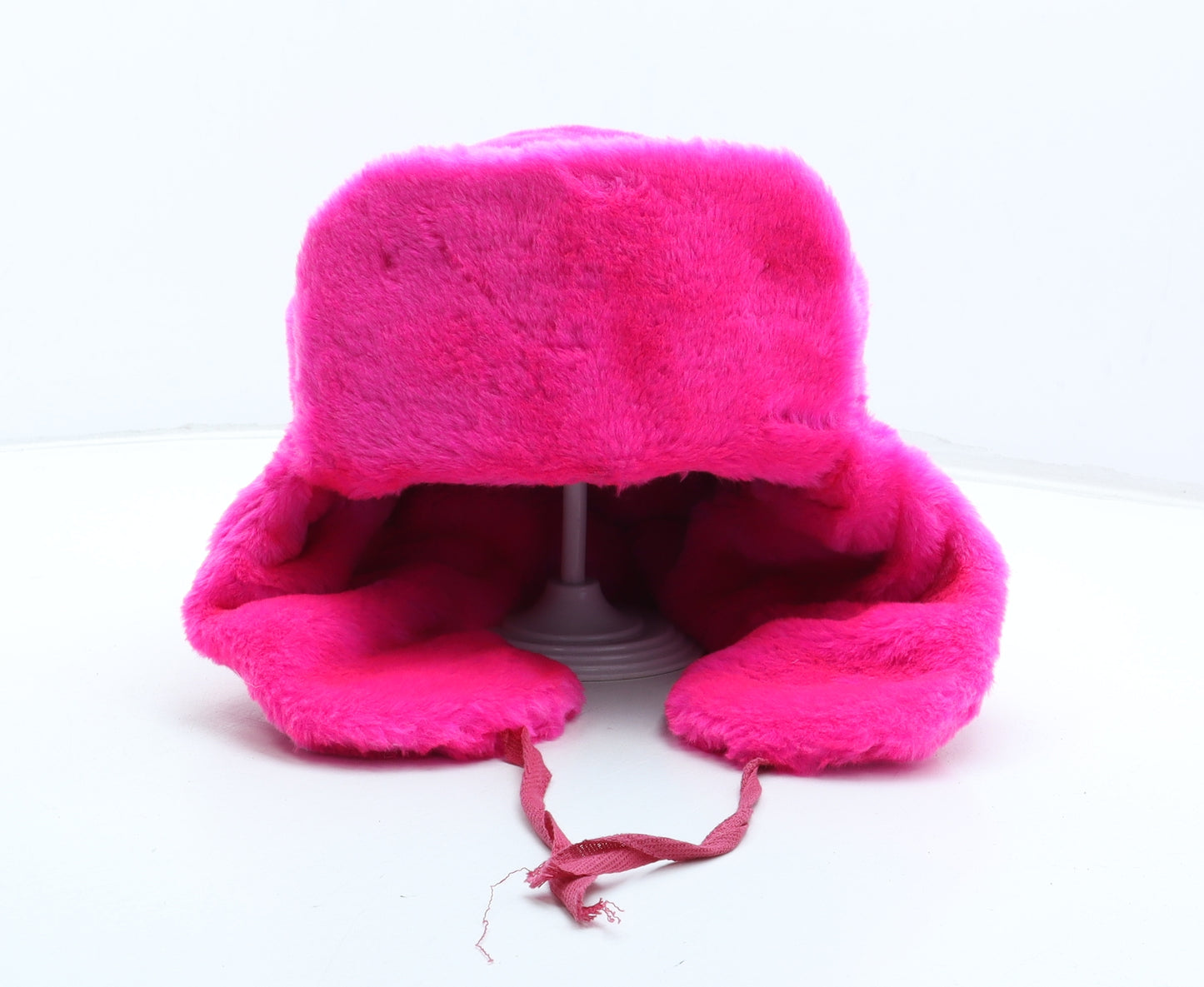 Preworn Womens Pink Acrylic Trapper Hat One Size