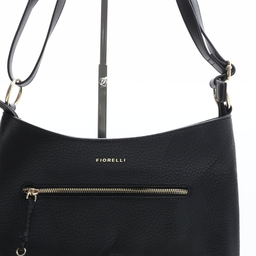 Fiorelli Womens Black Solid Polyurethane Crossbody Size Medium