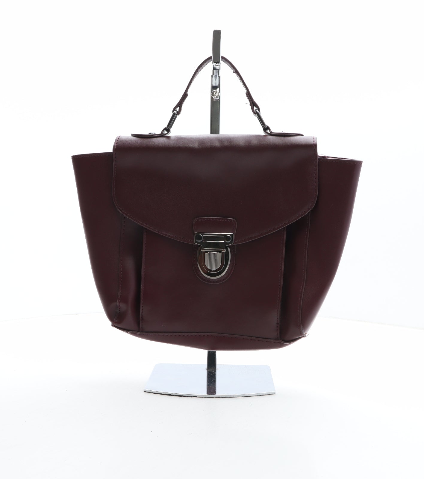 Atmosphere Womens Burgundy Solid PVC Hobo Bag Size Medium