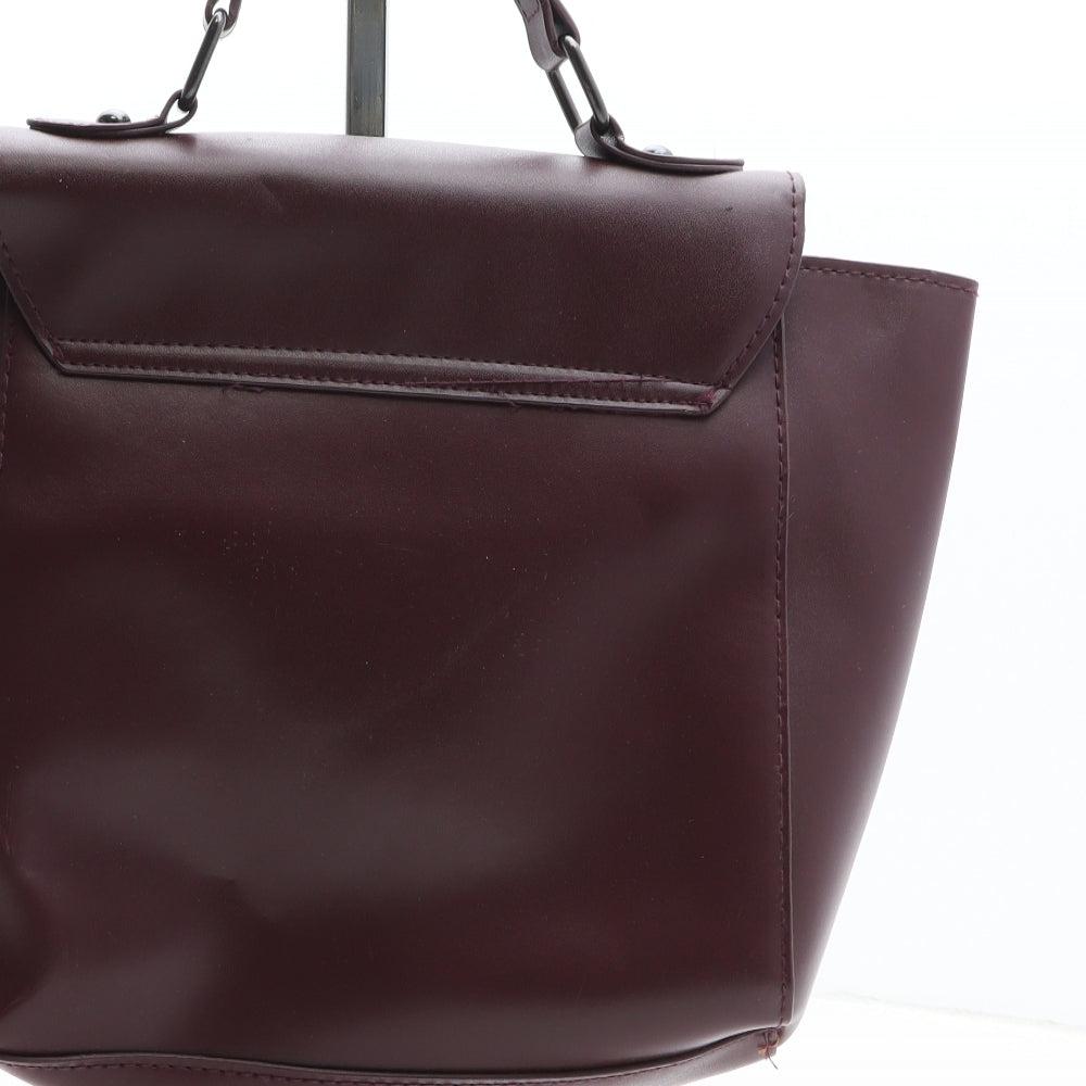 Atmosphere Womens Burgundy Solid PVC Hobo Bag Size Medium