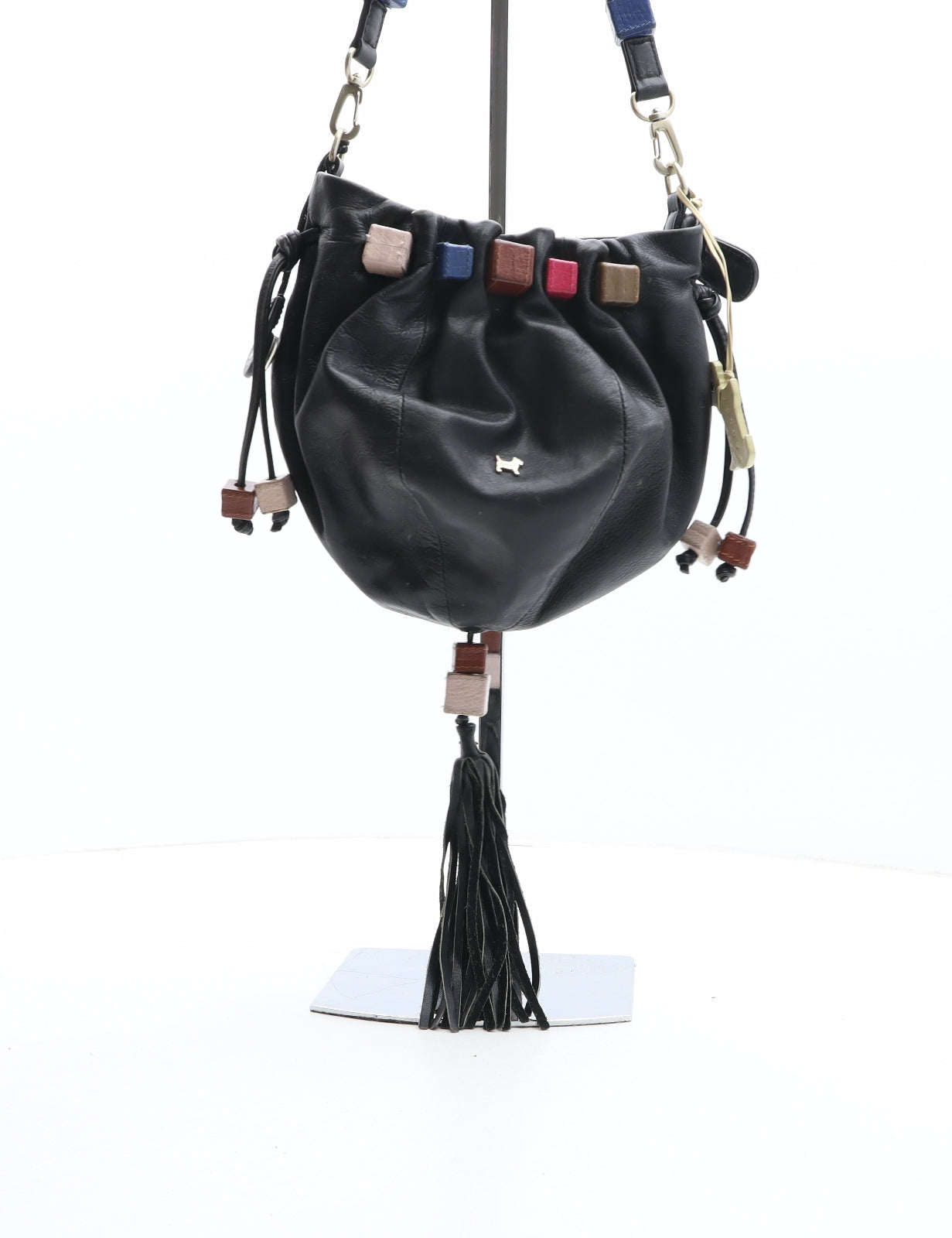 Radley Womens Black Solid Leather Pouch Size Small - Square Details