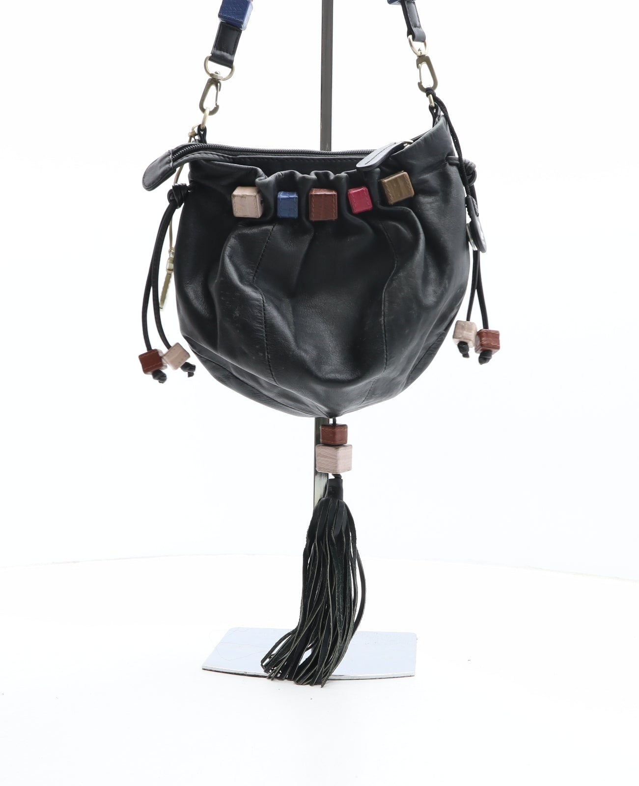 Radley Womens Black Solid Leather Pouch Size Small - Square Details