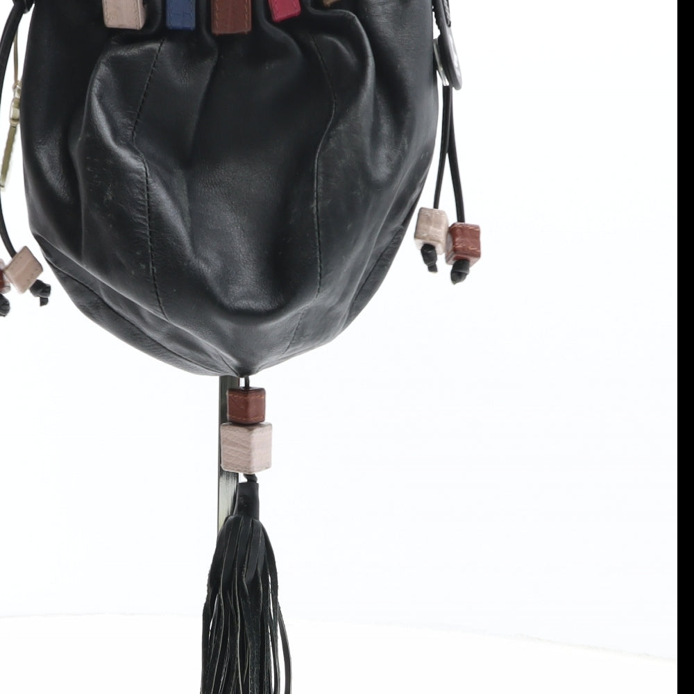 Radley Womens Black Solid Leather Pouch Size Small - Square Details