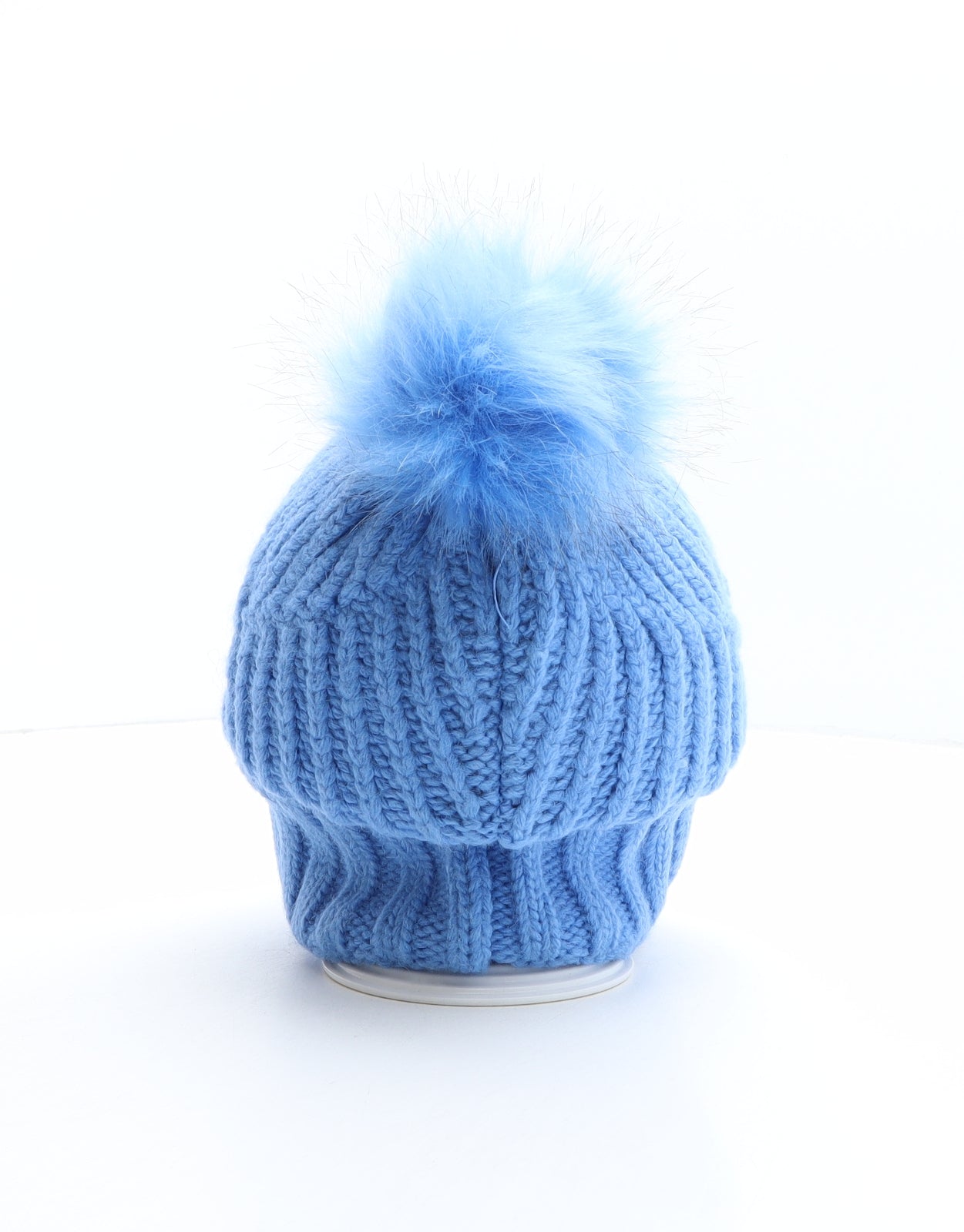 Marks and Spencer Womens Blue Acrylic Bobble Hat One Size