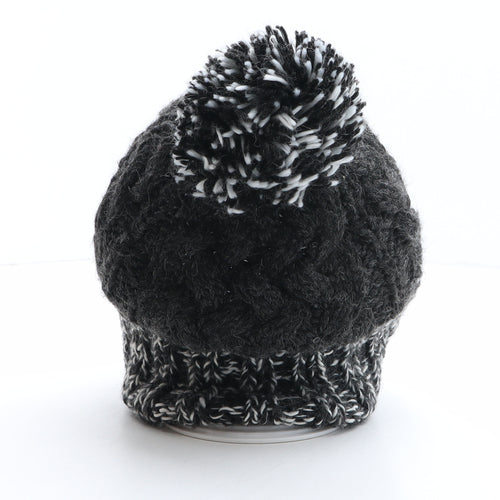 White Rock Mens Grey Wool Beanie One Size - Pom Pom
