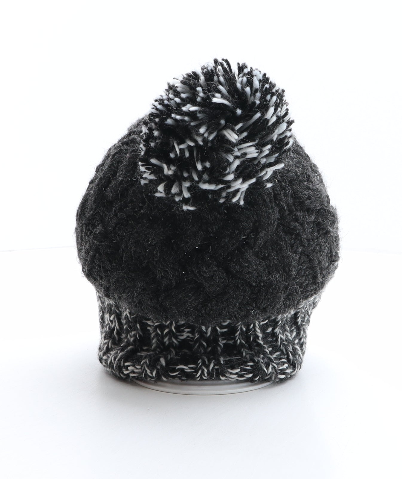 White Rock Mens Grey Wool Beanie One Size - Pom Pom