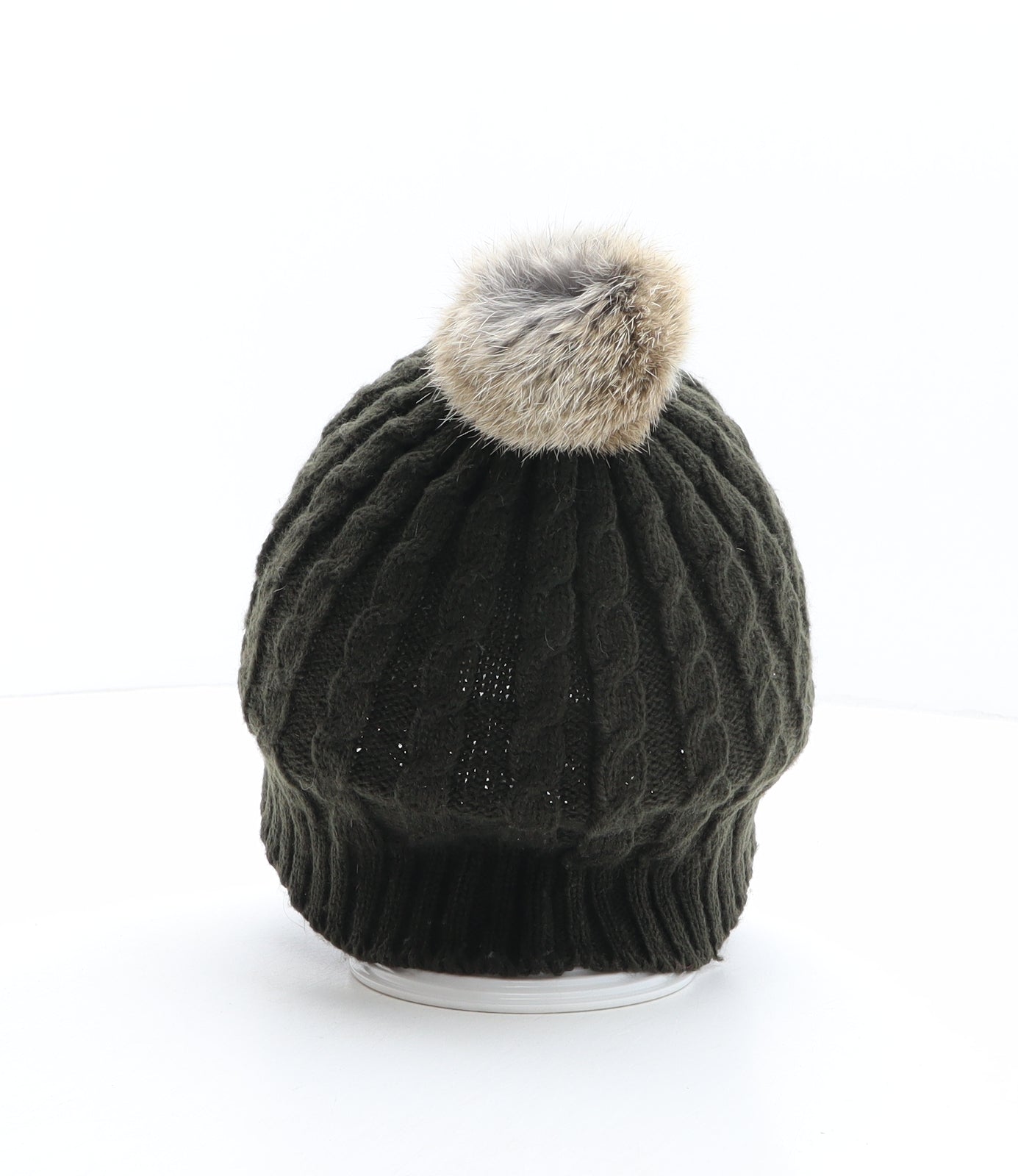 Barts Mens Green Acrylic Beanie One Size - Pom Pom