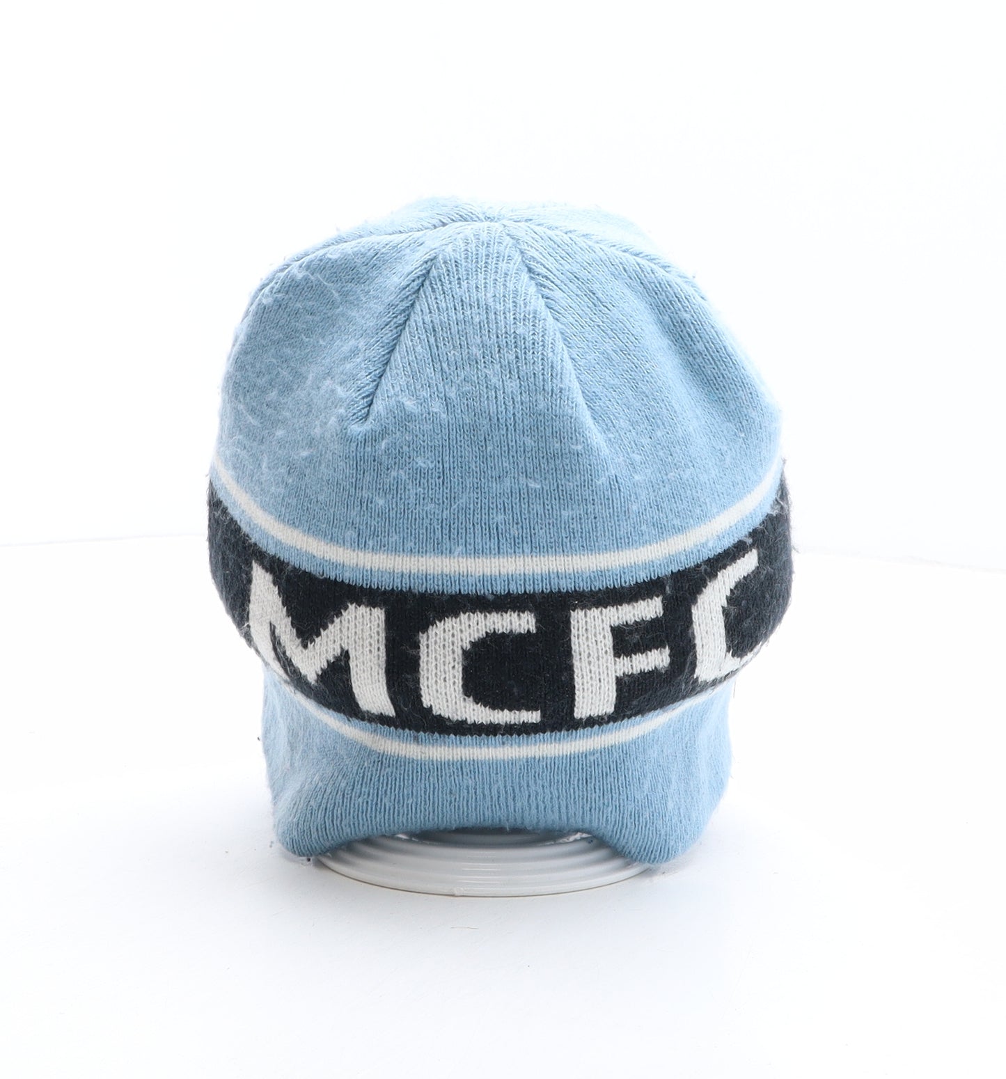 Manchester City FC Mens Blue Geometric Acrylic Beanie One Size