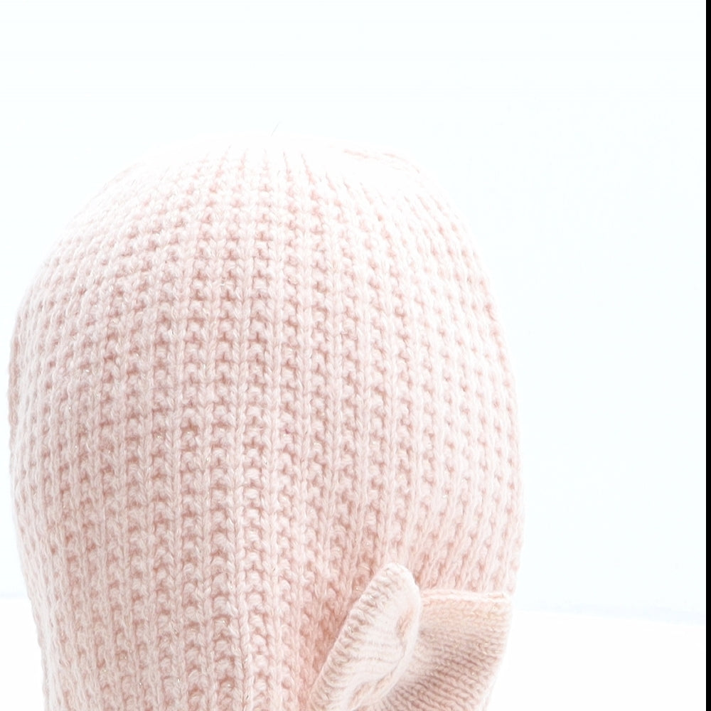 H&M Girls Pink Acrylic Beanie One Size