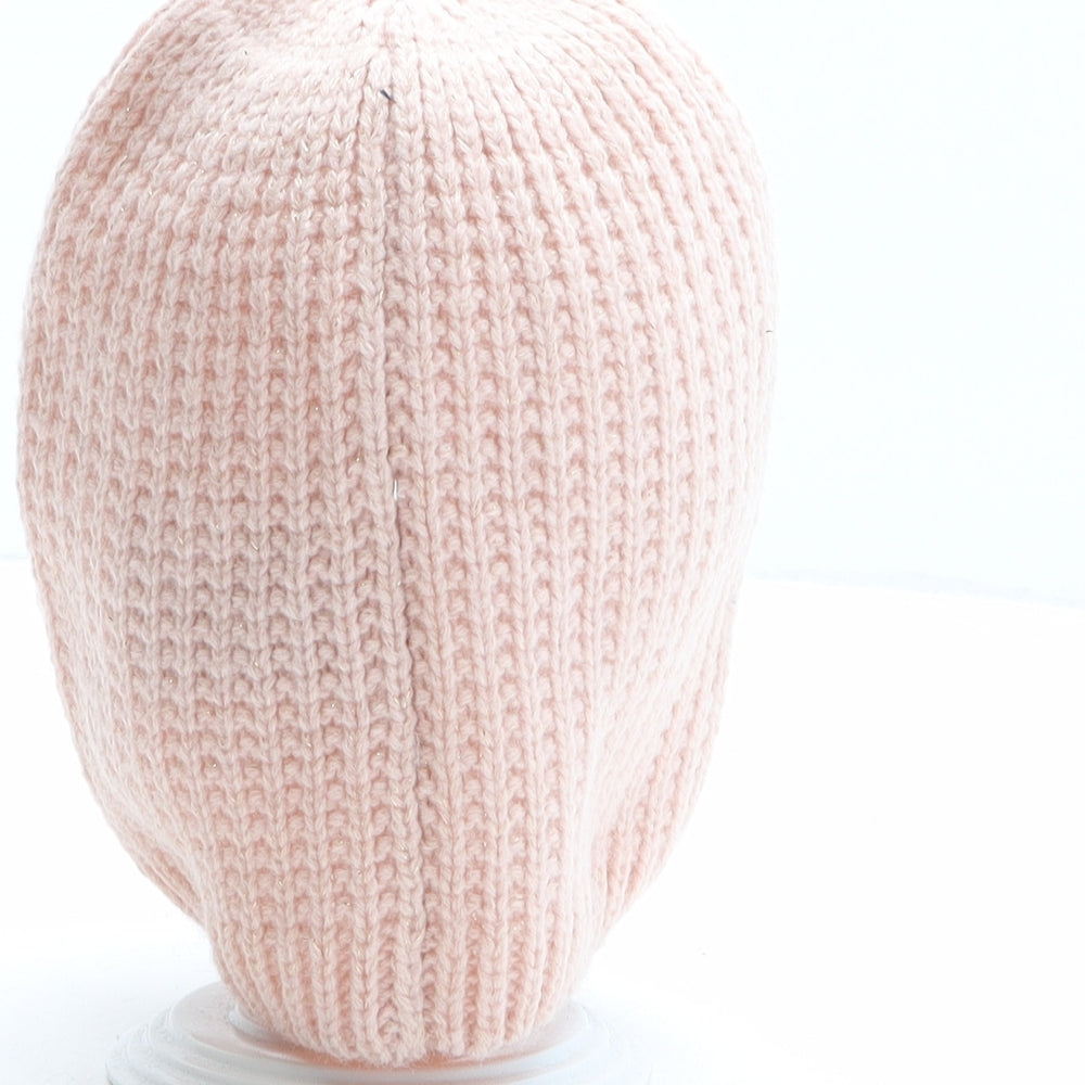 H&M Girls Pink Acrylic Beanie One Size