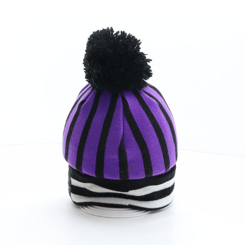 Disney Womens Multicoloured Striped Acrylic Bobble Hat One Size - Tim Burton, The Nightmare Before Christmas, Jack Skellington, Halloween, Christmas