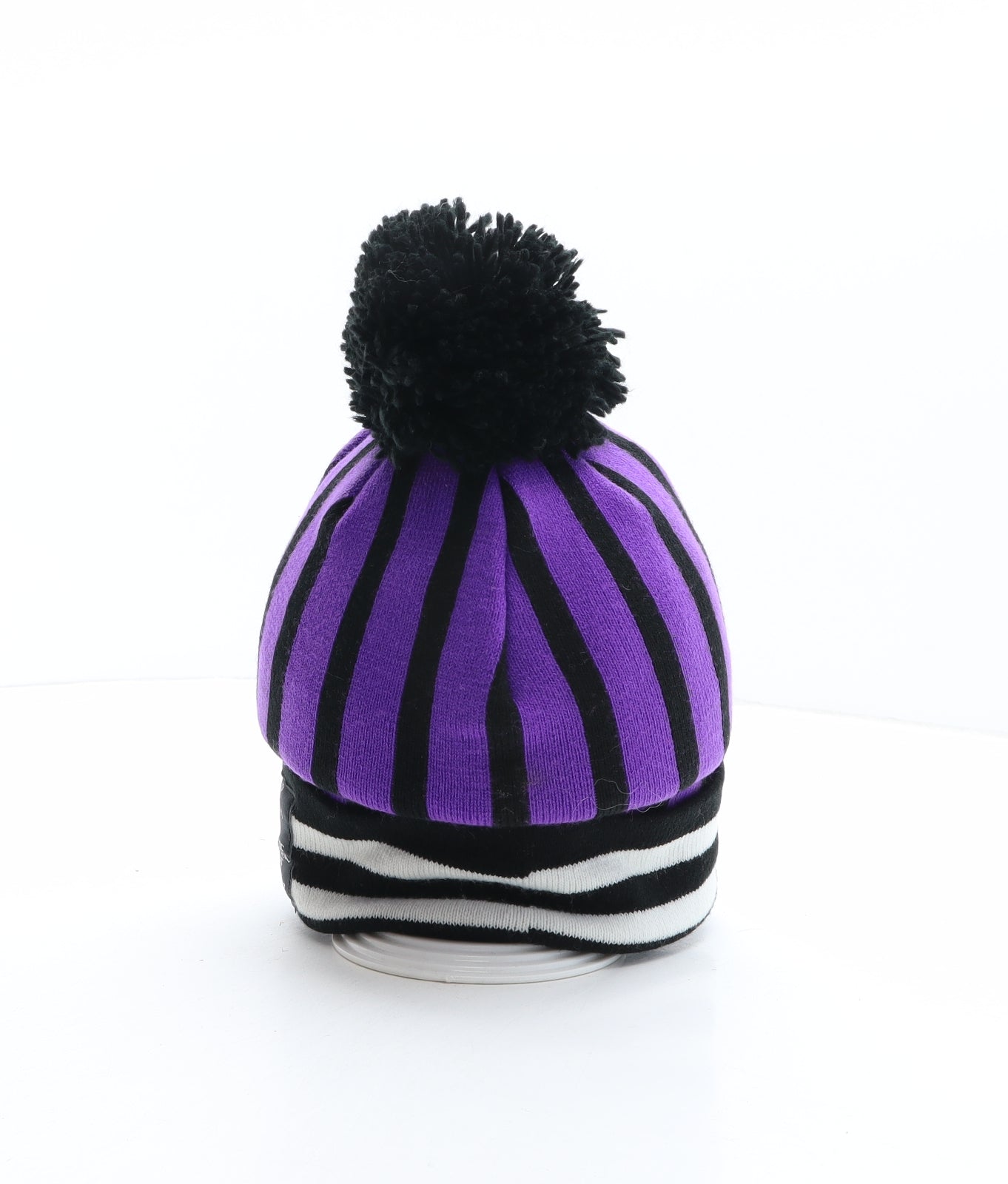 Disney Womens Multicoloured Striped Acrylic Bobble Hat One Size - Tim Burton, The Nightmare Before Christmas, Jack Skellington, Halloween, Christmas