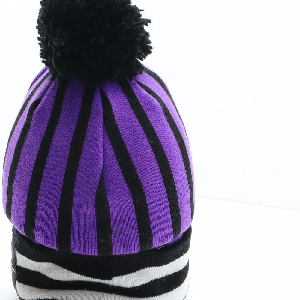 Disney Womens Multicoloured Striped Acrylic Bobble Hat One Size - Tim Burton, The Nightmare Before Christmas, Jack Skellington, Halloween, Christmas