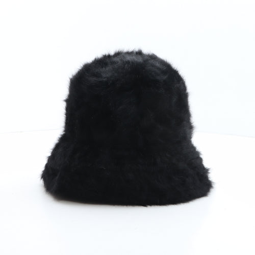 Betmar Womens Black Angora Bucket Hat One Size