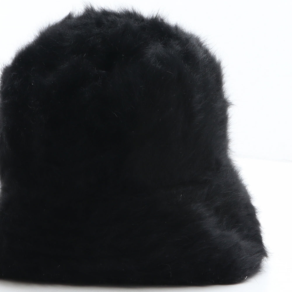 Betmar Womens Black Angora Bucket Hat One Size