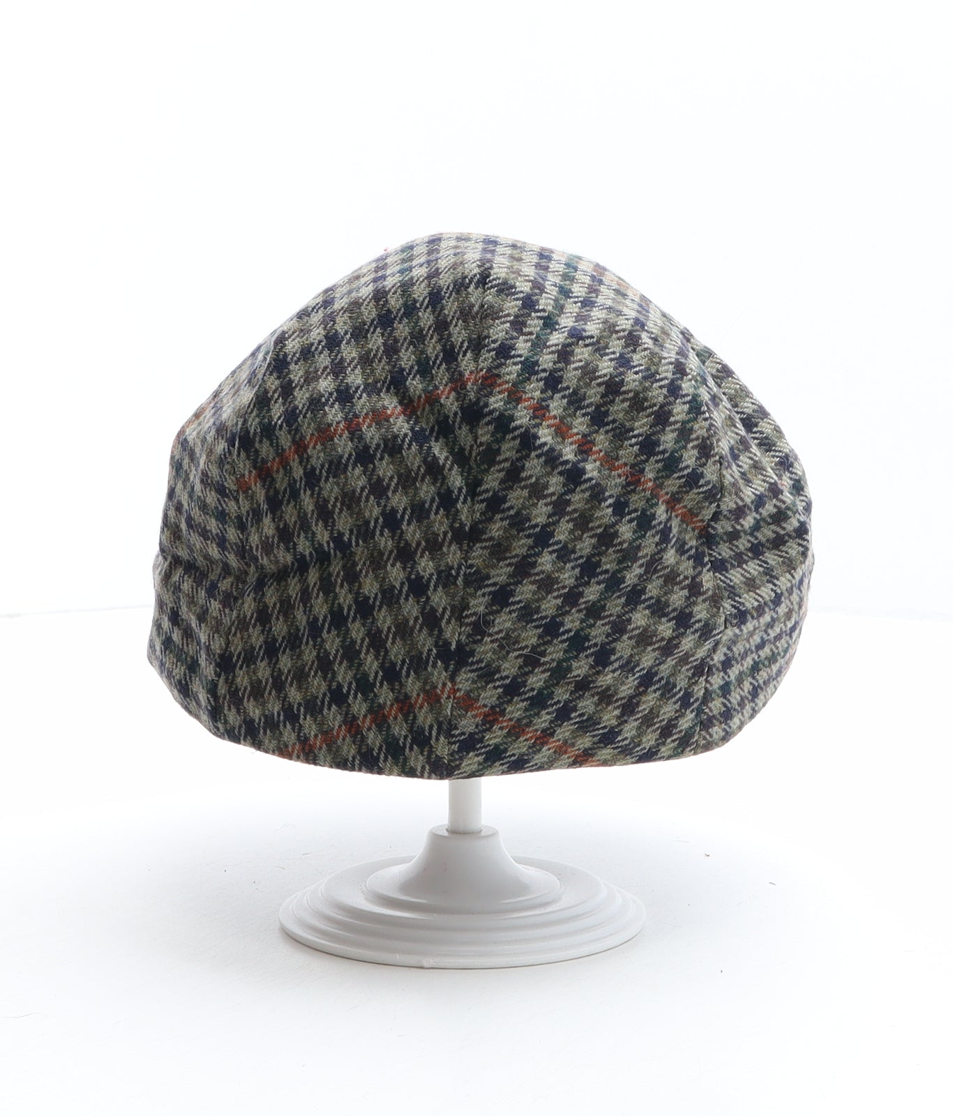 Olney Mens Multicoloured Plaid Wool Flat Cap Size 57