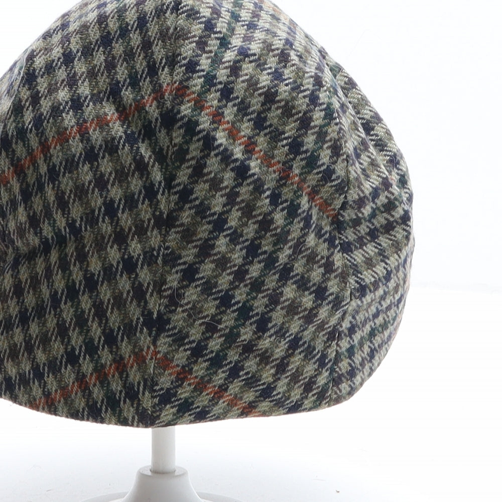 Olney Mens Multicoloured Plaid Wool Flat Cap Size 57