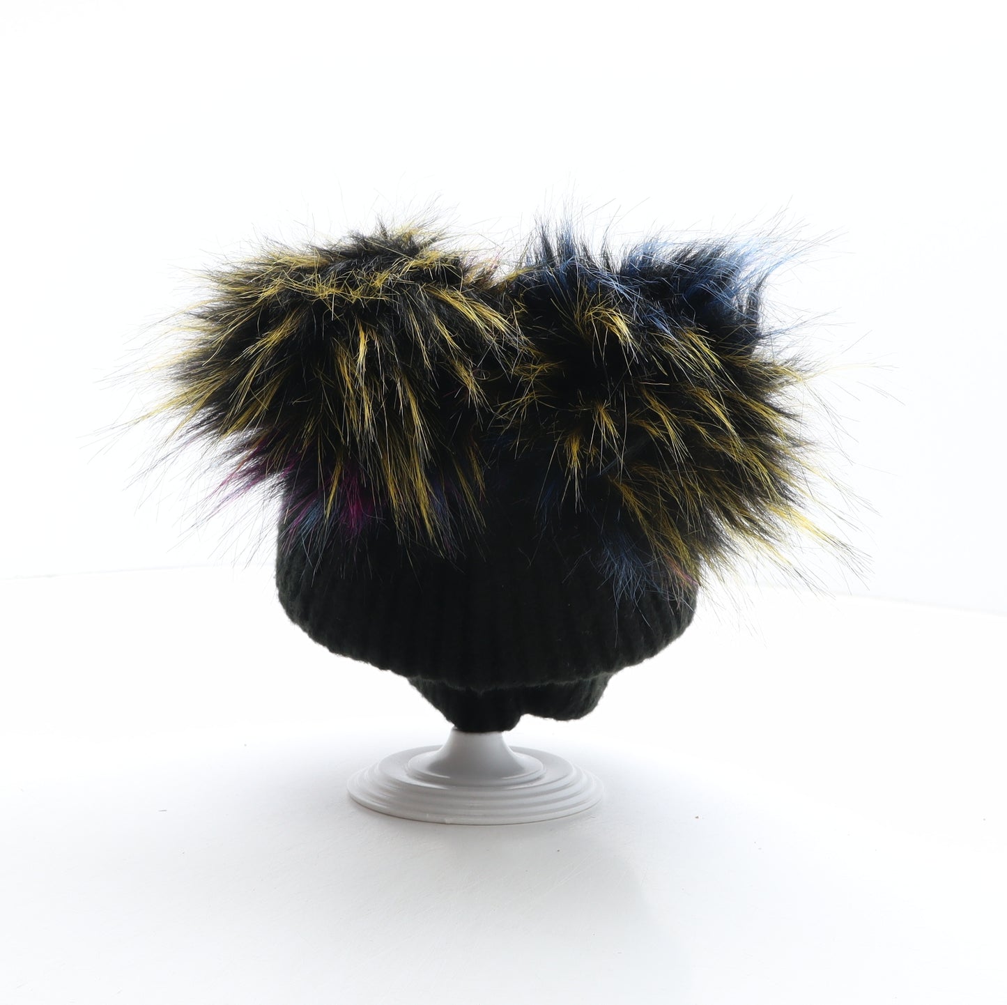 Topshop Womens Black Acrylic Bobble Hat One Size