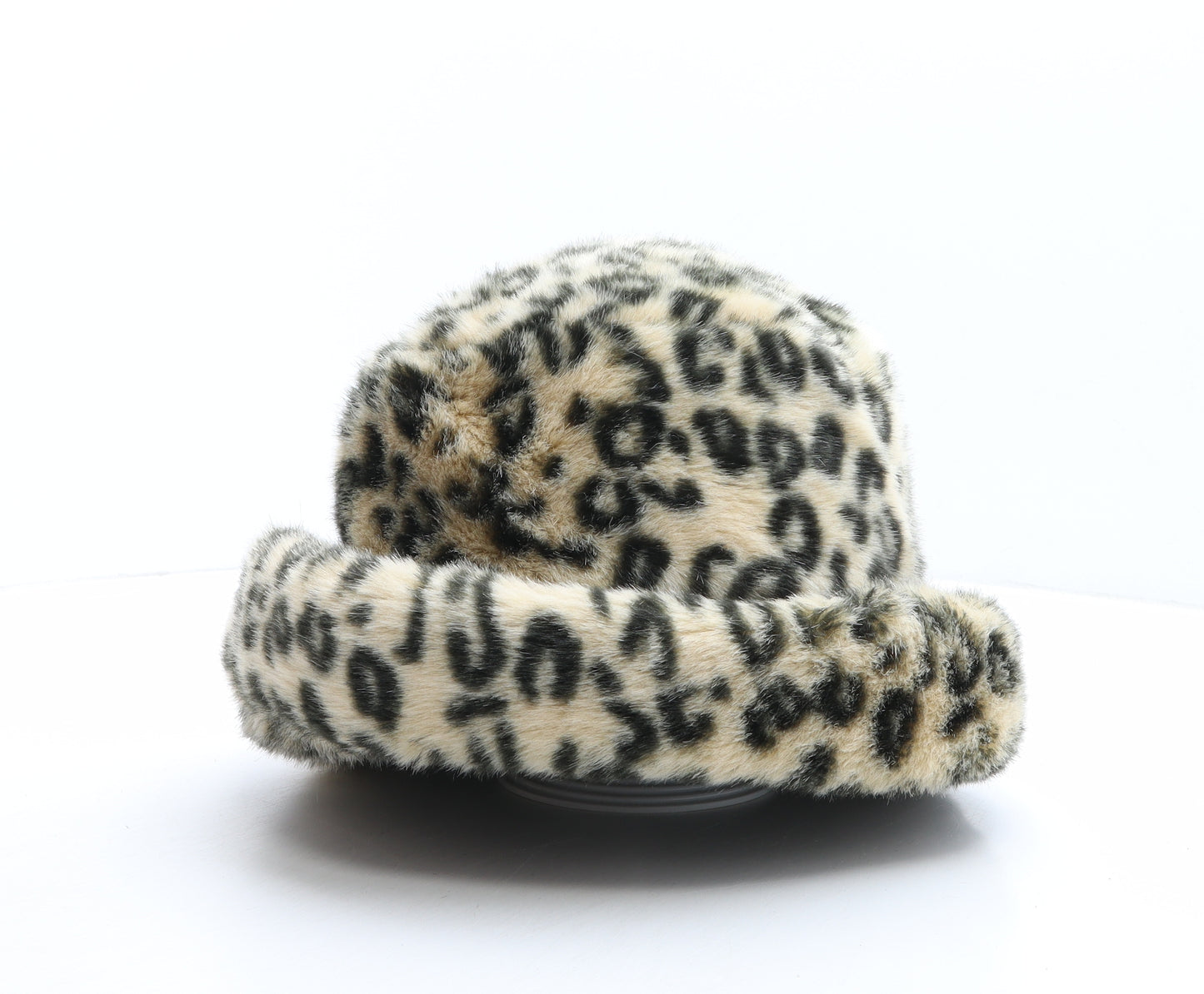 Eurico Pescatore Womens Beige Animal Print Acrylic Cloche One Size - Leopard print