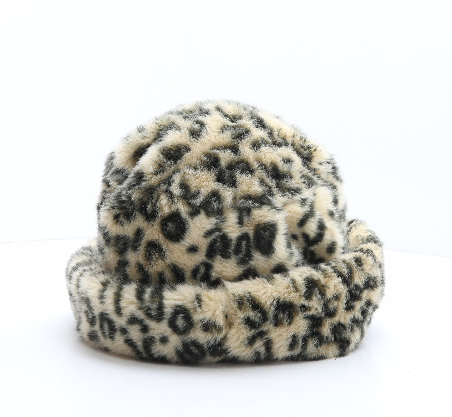 Eurico Pescatore Womens Beige Animal Print Acrylic Cloche One Size - Leopard print