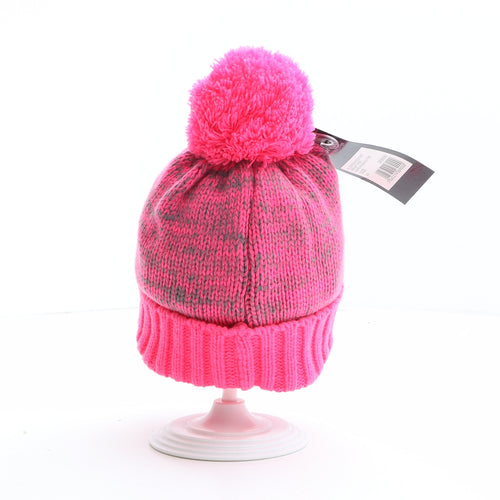 Trespass Girls Pink Acrylic Bobble Hat One Size
