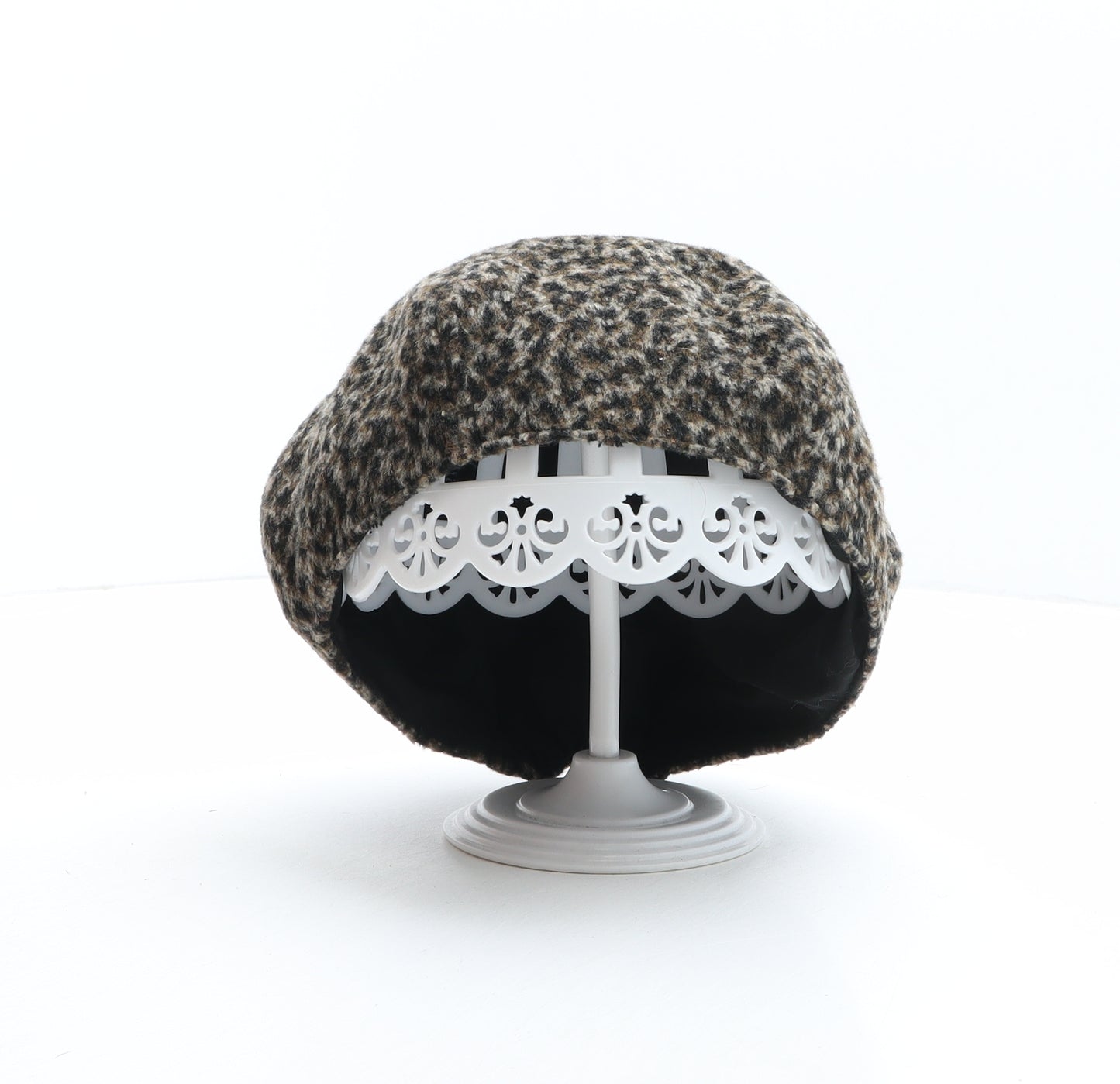 Accessorize Womens Brown Animal Print Polyester Beret One Size - Leopard print