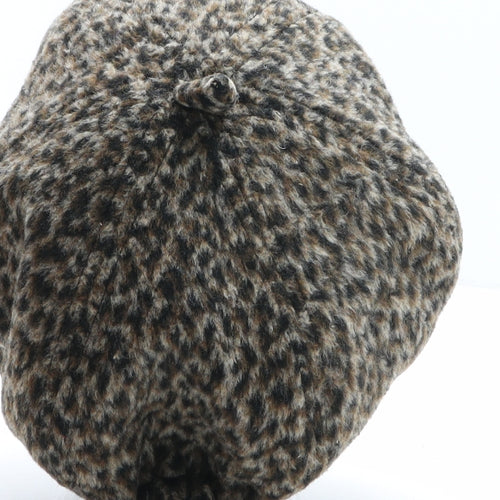 Accessorize Womens Brown Animal Print Polyester Beret One Size - Leopard print