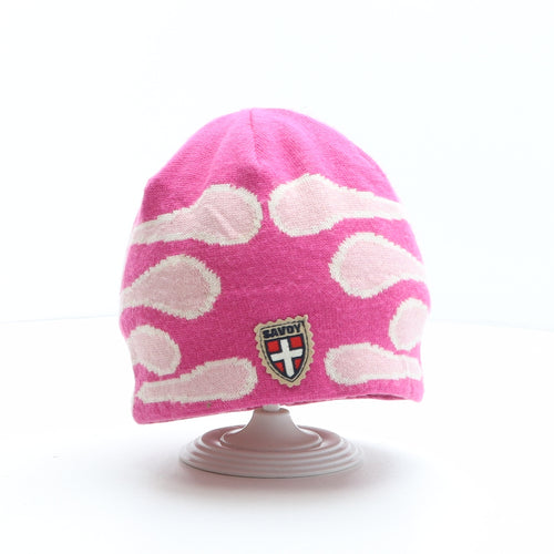 Savoy Womens Pink Geometric Wool Beanie One Size