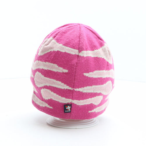 Savoy Womens Pink Geometric Wool Beanie One Size