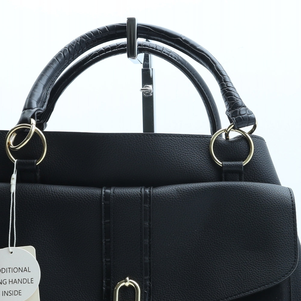 Primark Womens Black Polyurethane Top Handle Bag Size Large
