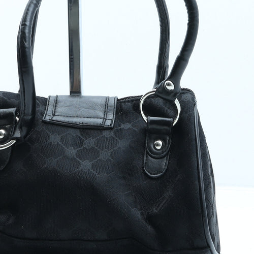 Preworn Womens Black Geometric Polyester Top Handle Bag Size Small