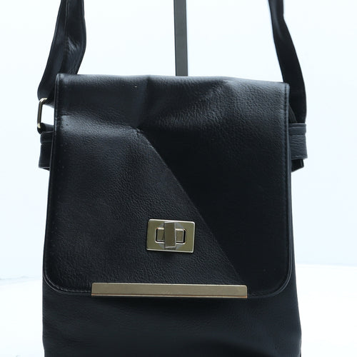 Preworn Womens Black Polyurethane Crossbody Size Small