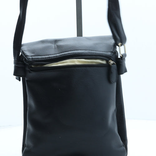 Preworn Womens Black Polyurethane Crossbody Size Small