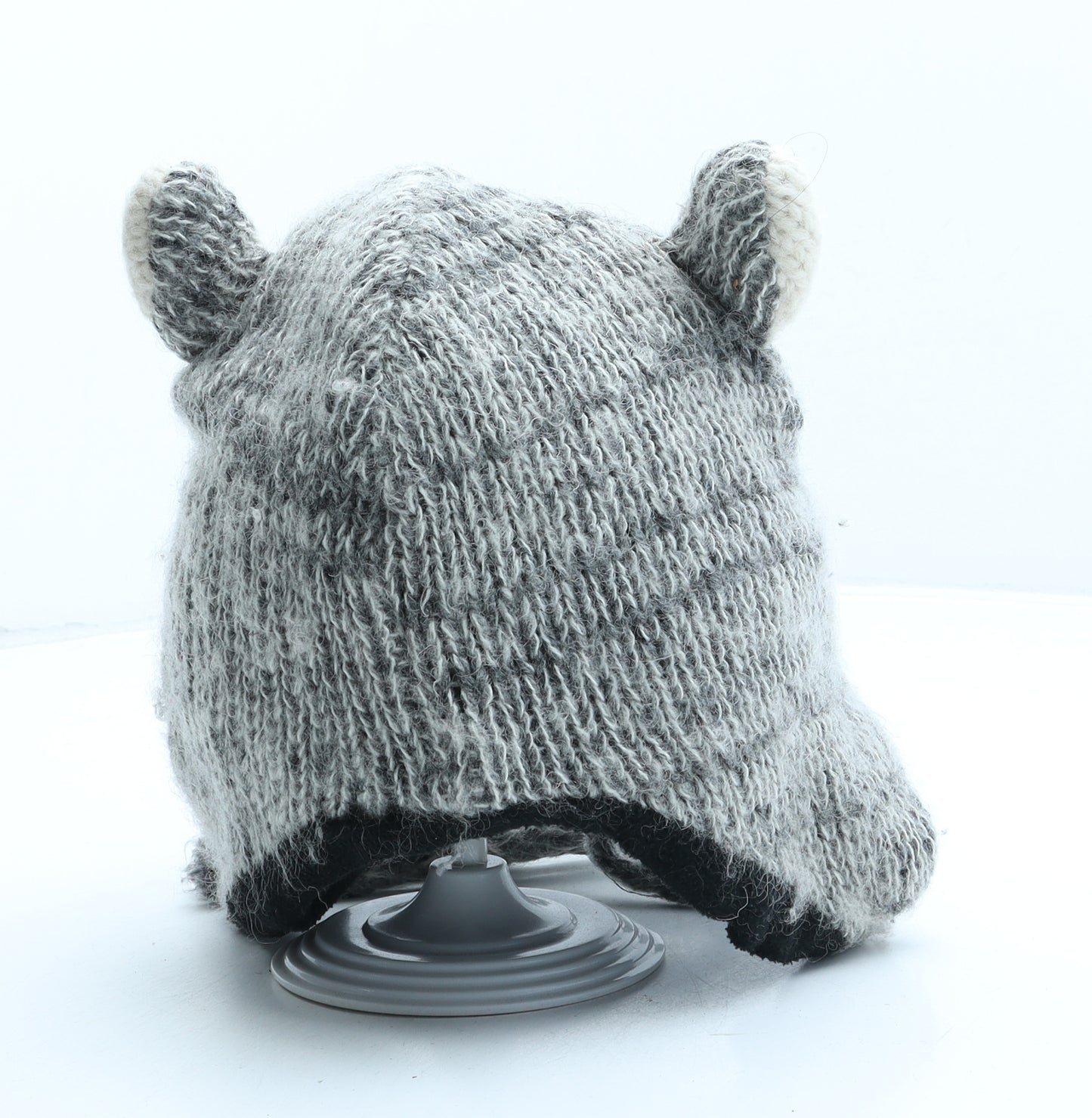 Preworn Boys Grey Wool Winter Hat One Size - Wolf