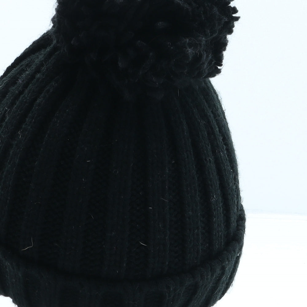 NEXT Boys Black Acrylic Bobble Hat One Size - Batman UK Size 3-4 Years