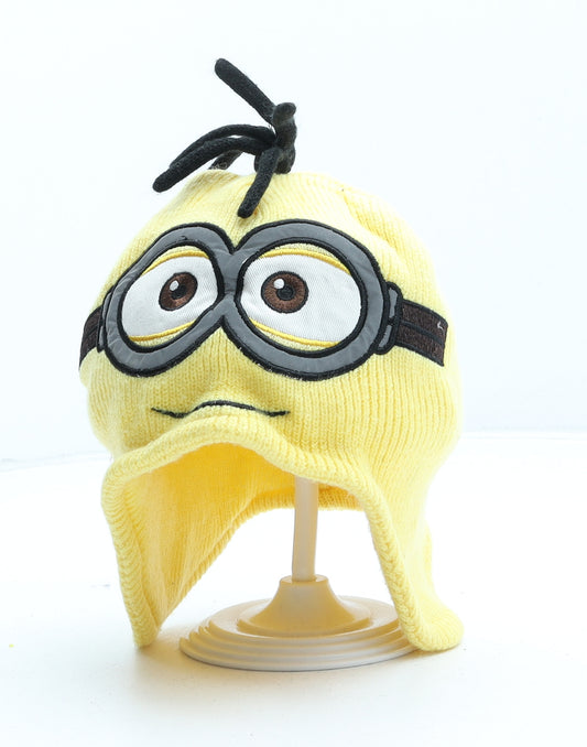 Despicable Me Boys Yellow Acrylic Winter Hat One Size - Minions