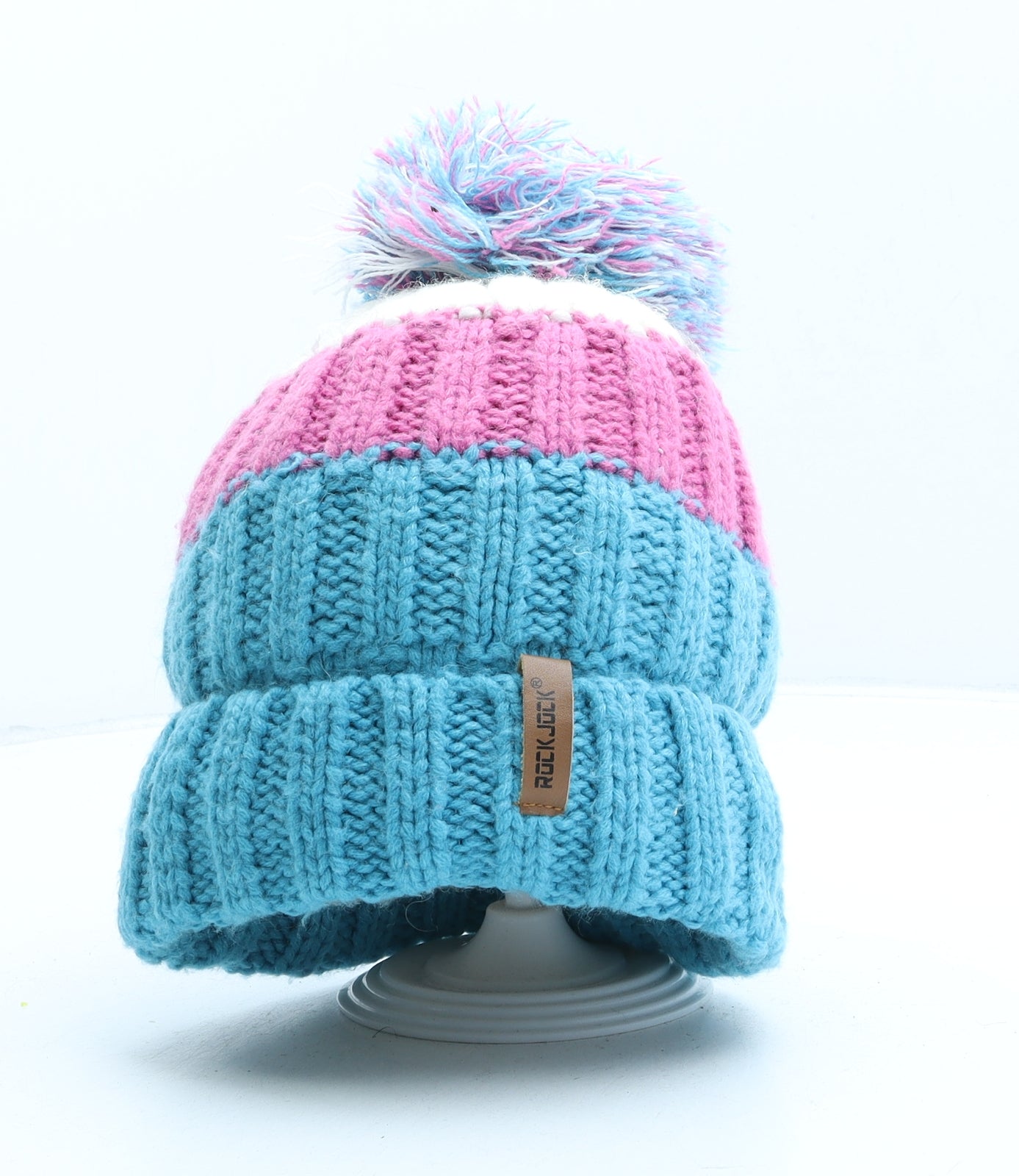 Rock Jock Womens Multicoloured Striped Acrylic Bobble Hat One Size