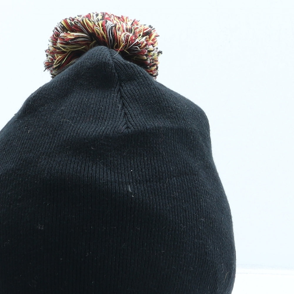 Penguin Mens Black Cotton Beanie One Size - Pom Pom Detail
