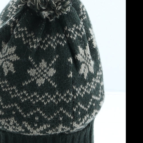 NEXT Mens Green Fair Isle Acrylic Beanie One Size
