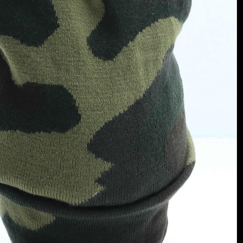 Primark Mens Green Camouflage Acrylic Beanie One Size