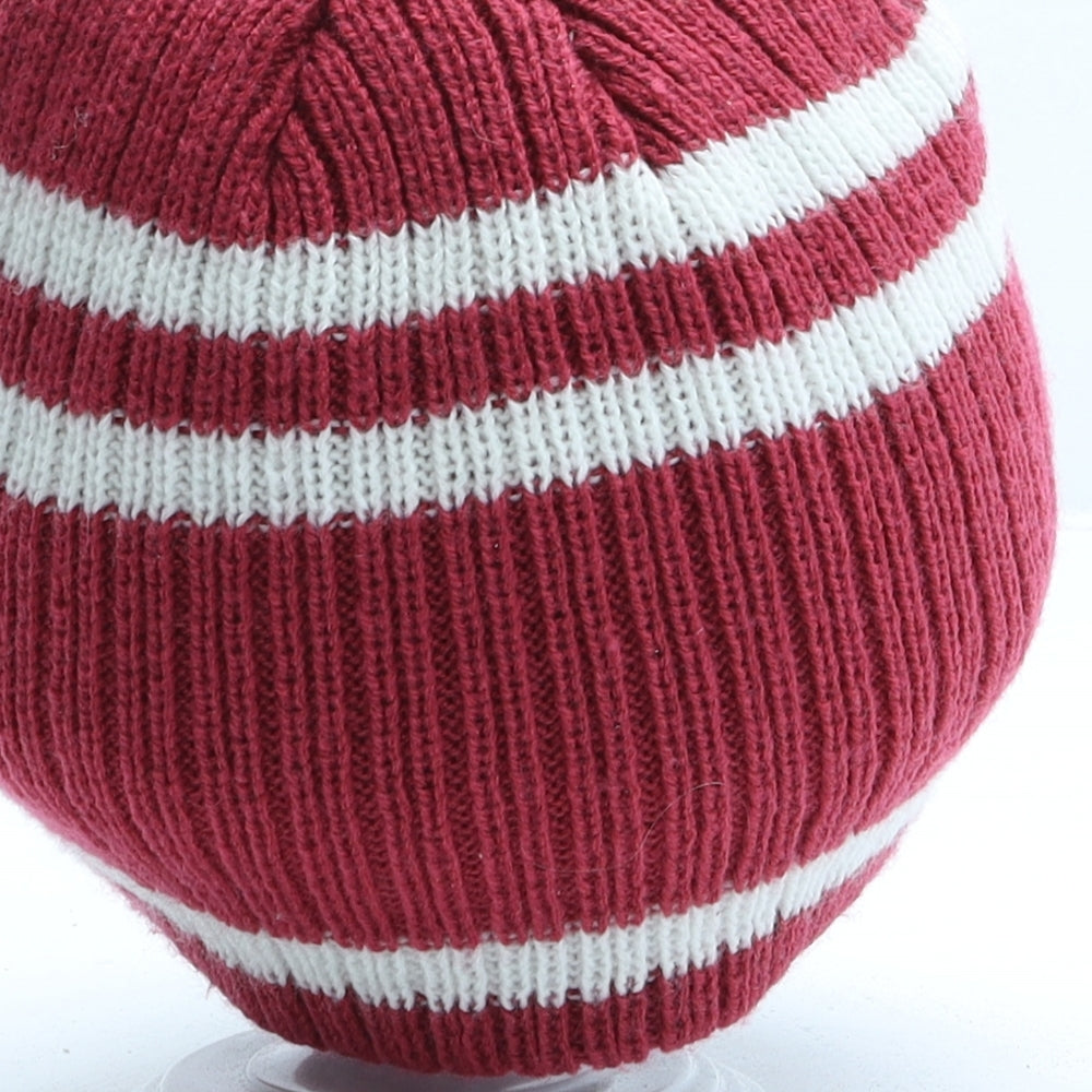 Stoke City F.C Mens Red Striped Acrylic Beanie One Size