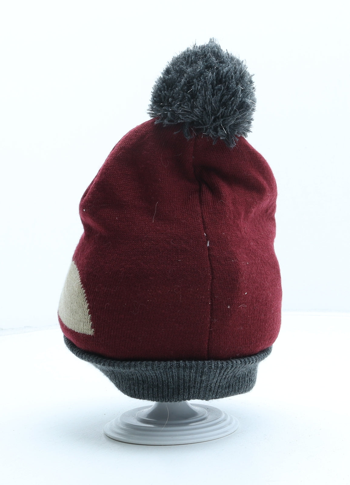 H&M Boys Red Acrylic Bobble Hat One Size - Reindeer Christmas