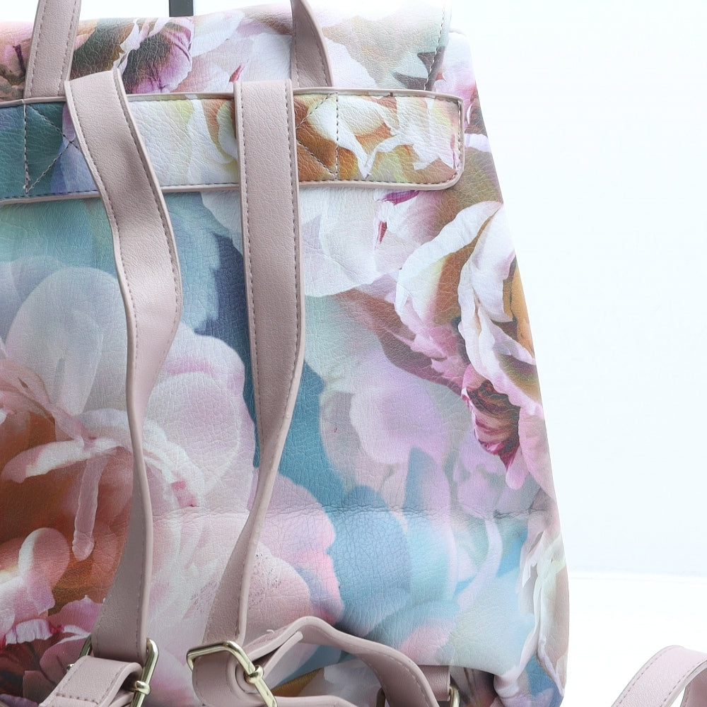 Paperchase Womens Multicoloured Floral Polyurethane Backpack Size Medium