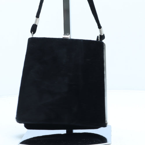 Preworn Womens Black Polyester Shoulder Bag Size Mini