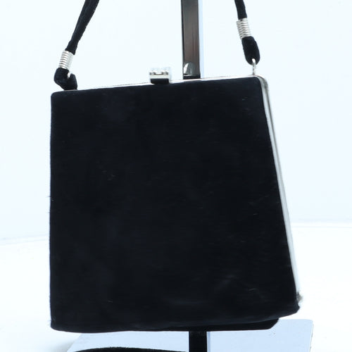 Preworn Womens Black Polyester Shoulder Bag Size Mini