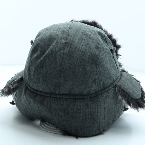 TOG24 Mens Grey Polyester Trapper Hat One Size - Faux Fur
