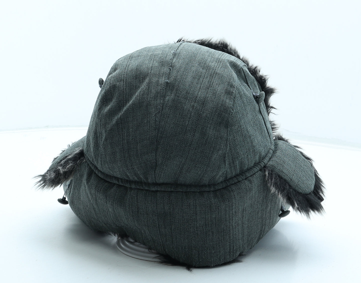 TOG24 Mens Grey Polyester Trapper Hat One Size - Faux Fur