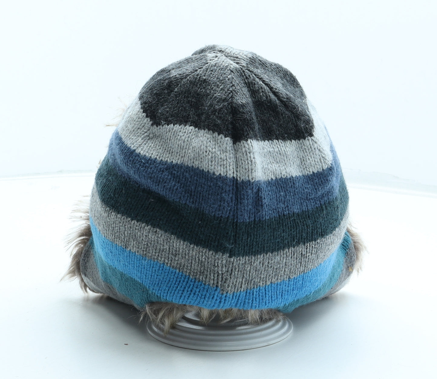 Gap Boys Multicoloured Striped Acrylic Trapper Hat One Size - Faux Fur